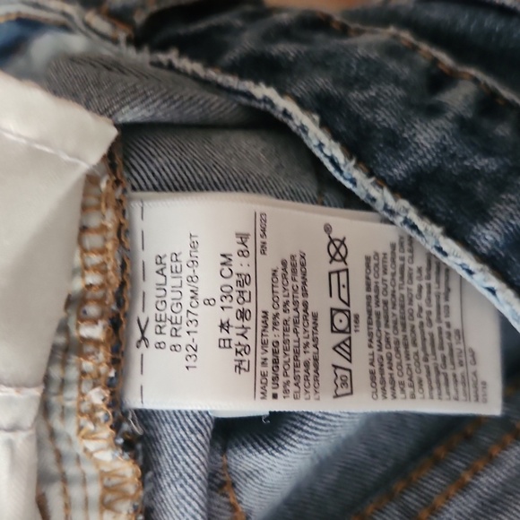 Gap Regular Midi Jean Denim Shorts Adjustable Waist Size 8 - Picture 5 of 7